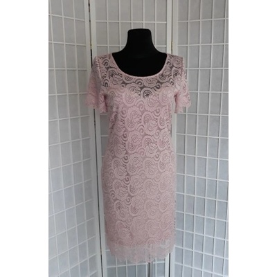 L&S Fashion krajkové pouzdrové šaty Megi pudrová