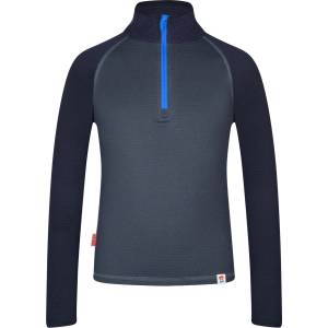 TROLLKIDS Детски поларен пуловер Trollkids Kid's Rauland Half Zip Fleece jumper - Electric Blue / Navy - размер 128 (EU) (704-3540-0316)