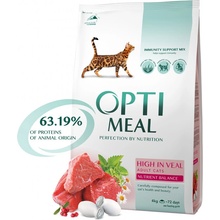 OPTIMEAL Superpremium pre dospelé mačky s teľacím mäsom 4 kg