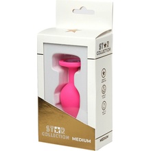Star Collection Pink Silicone Anal Plug M Light Pink Stone