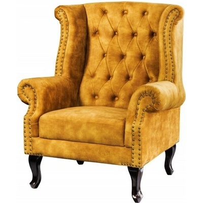 Anvicti1 Chesterfield tmavě žluté samet