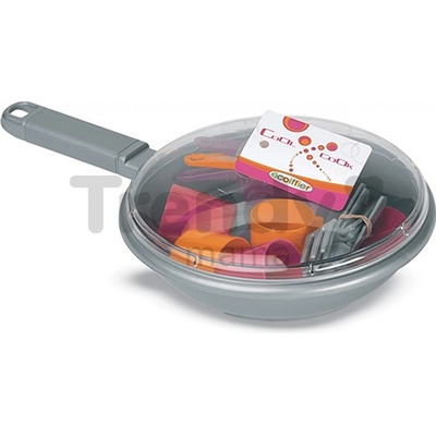Ecoiffier Cheef Cook 973-1 panvica s riadom a 18 doplnkov zelená