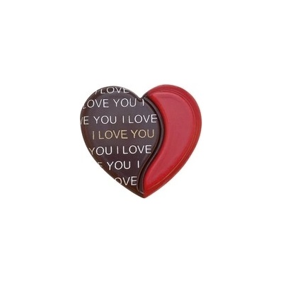 Čokoládová dekorace - SRDÍČKA červená (I love you)/ 8 ks
