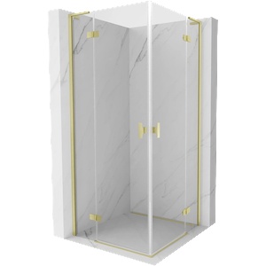 Mexen Mist-H L Duo люлееща се душ кабина 85 x 85 см, прозрачно стъкло, злато мат - 8A5L-085L-085P-55-00 (8A5L-085L-085P-55-00)