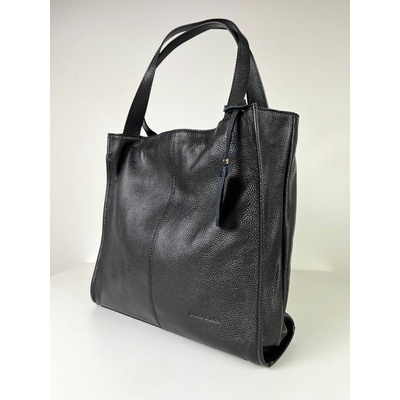 Laura Biaggi Čierna kožená kabelka na rameno DX-TS54-65-black