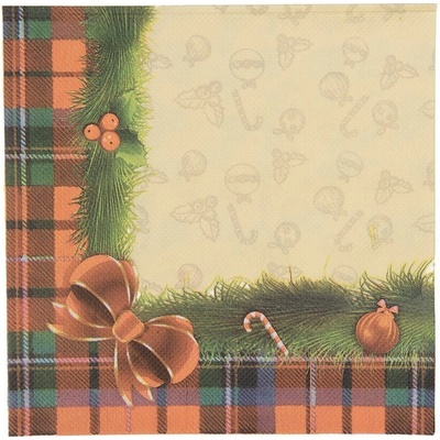 Clayre & Eef Vianočné papierové obrúsky s girlandou 33x40cm 20 ks