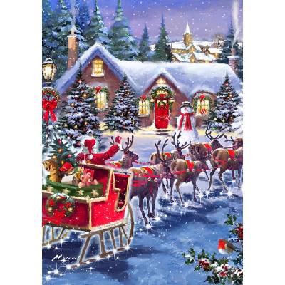 Bluebird Puzzle - Puzzle Santa And Sleigh - 1 000 piese