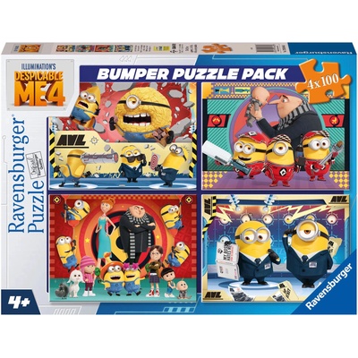 Ravensburger Пъзел Ravensburger от 4 x 100 части - Миньоните 4 (12001063)