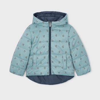 MAYORAL Яке с две лица бледо зелен цвят с цветя и петролен цвят за мини момиче Mayoral