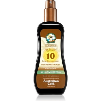 Australian Gold Spray Gel Sunscreen With Instant Bronzer слънцезащитен спрей с бронзър SPF 10 237ml