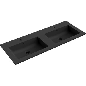 Mexen Otis двойна мивка за вграждане в плот 121 x 46, 5 cm, черен мат - 25181271D (25181271D)
