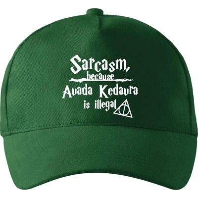 Harry Sarcasm because Avada Kedavra is illegal so zahnutým šiltom a látkovou sponou Fľaškovozelená