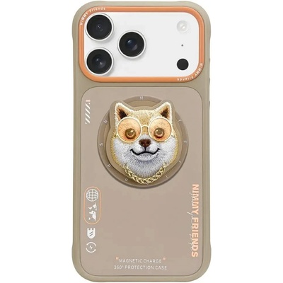Nimmy Калъф Nimmy Glasses Cool Dog MagSafe за iPhone 17 Pro - бежов (6971080314377)