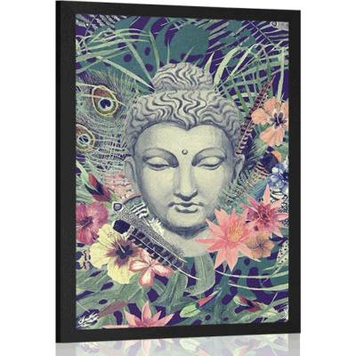 Plakát Buddha na exotickém pozadí - 20x30 white