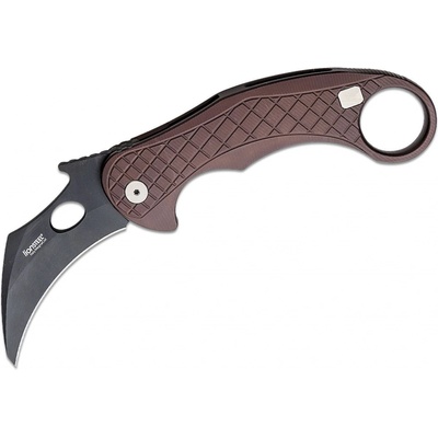 Lionsteel Folding knife Chemical Black MagnaCut blade, EARTH BROWN aluminum handle LE1 A EB