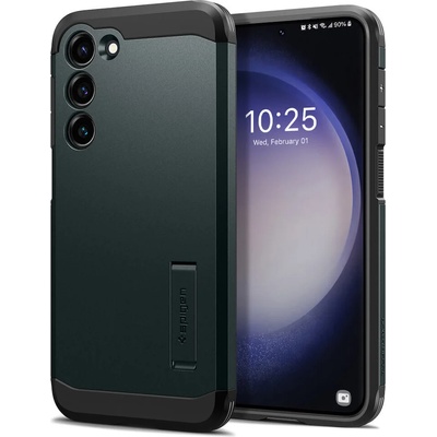 Spigen Tough Armor Case - хибриден кейс с най-висока степен на защита за Samsung Galaxy S23 Plus (тъмнозелен)