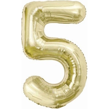 Godan Fóliový balonek číslice 5 barva šampáň 85 cm
