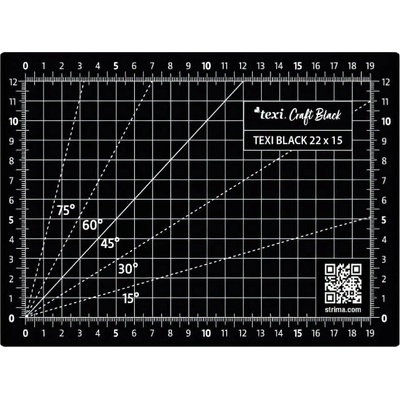 STRIMA Řezací podložka na látky patchwork TEXI BLACK samosvorná černá 22x15cm tloušťka 3mm