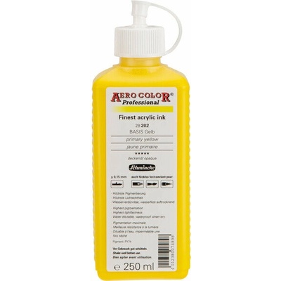 Schmincke Aero color Professional akrylový atrament 202 primárna žltá 250 ml