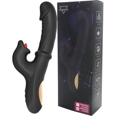 Wilson vibrační dildo s tlačnou pákou na klitoris