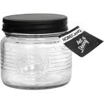 Horecano OLD FASHIONED-Буркан с метална винтова ЧЕРНА капачка 500ml НИСЪК (212986-BL-SS4) (0103256)