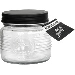 Horecano OLD FASHIONED-Буркан с метална винтова ЧЕРНА капачка 500ml НИСЪК (212986-BL-SS4) (0103256)