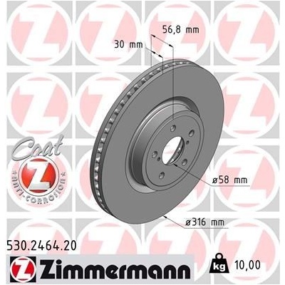 Brzdový kotouč ZIMMERMANN 530.2464.20