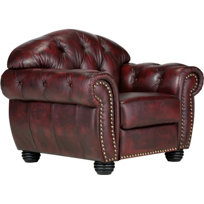 Sob nábytek Chesterfield III červená pravá kůže F0A00000856W