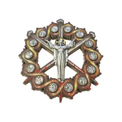 Krížová cesta: klince a vzkriesený Kristus - priemer 12 cm - VC085