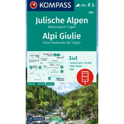 Julische Alpen, Julské Alpy, Triglav (Kompass - 064) - turistická mapa