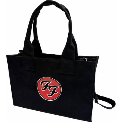 RukaHore Taška cez rameno Foo Fighters Cotton Tote Bag: FF Logo Black Back Print Čierna