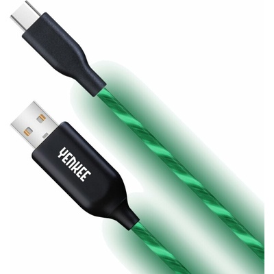 Yenkee YCU 341 GN LED USB C, 1m, zelený