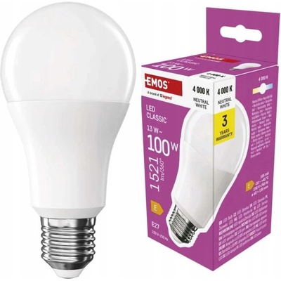 Emos LED žárovka Classic A60 E27 13 W 100 W 1521 lm neutrální bílá – Zboží Mobilmania