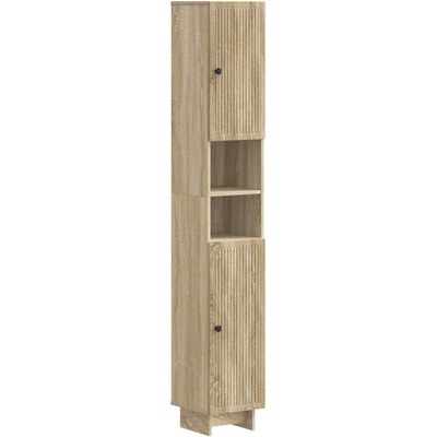 vidaXL Шкаф за баня с отворена рафт EDE Дъб сонома 30 x 31 x 190 см (895937)