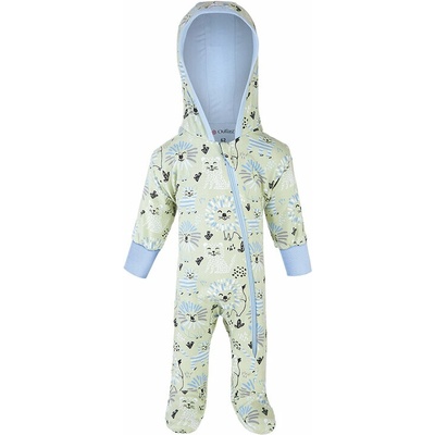 LITTLE ANGEL Overal podšitý dlhý rukáv Outlast® sv.zelená levy sv.modrá