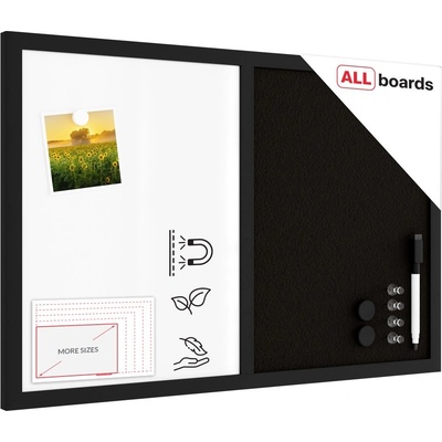 Allboards tabule COMBI černý korek / magnetická bílá 60 x 40