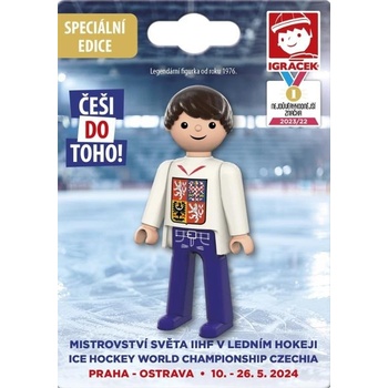 Efko Igráček Fanoušek MS v hokeji 2024 bílý dres figurka
