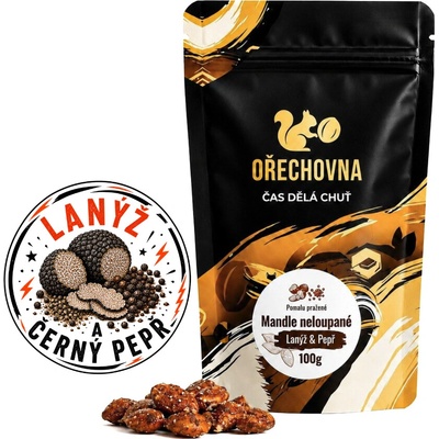 Ořechovna Pražené neloupané mandle Lanýž a černý pepř 100 g