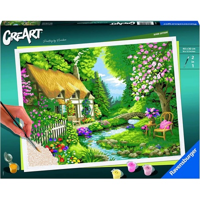 Ravensburger Комплект за рисуване по номера Ravensburger CreArt - Къща на реката (20154)