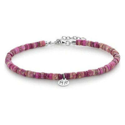 Rebel & Rose dámský náramek na nohu Slices Hot Pink 4 mm RR-AK008-S-S