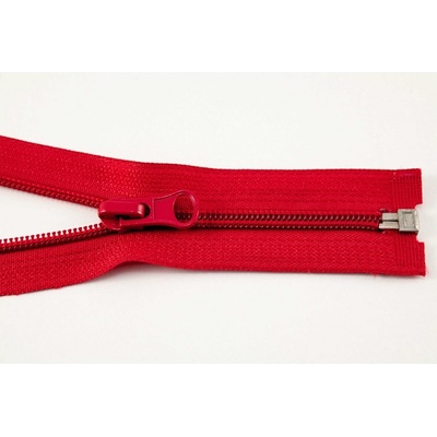 Deliteľné plastové špirálové bundovej zipsy rôzne farby - dĺžka 30 cm - 90 cm 85 cm červená