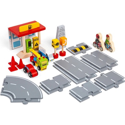 Bigjigs Rail Drevená sada cestné príslušenstvo