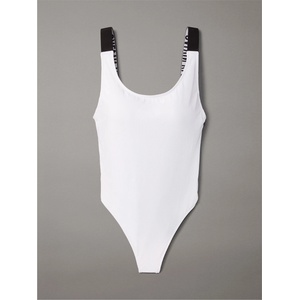 Calvin Klein Scoop Back One Piece Swimsuit - Brill White