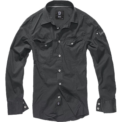 Brandit Мъжка риза в черен цвят Brandit Slim Fit blackMODEL544 SALE - , размер L
