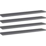 vidaXL Рафтове за етажерка, 4 бр, сив гланц, 60x10x1, 5 см, ПДЧ (805216)