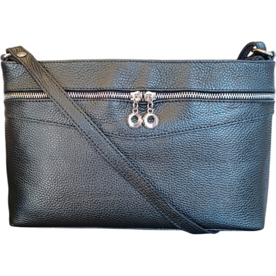 Vera Pelle kožená dámská crossbody černá 1668 D28 ČERNÁ
