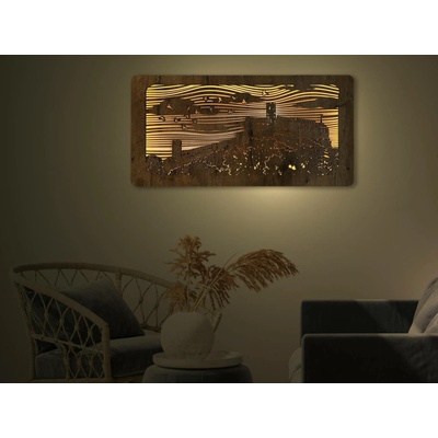 Li-Go "Bezděz" světelný obraz 230V 100x50cm provedení povrchu: dub