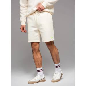 Ombre Clothing Унисекс спортни шорти с ребрест пояс - кремави V2 OU-SRBC-0101 Ombre Clothing Ombre Clothing | Byal Bezhov | МЪЖЕ | XS/S