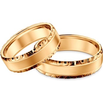 SAVICKI Сватбени халки: жълто злато, полукръгли, 6 мм