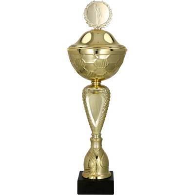 PUCHARY Pohár kovový zlatý Výška: 40,5 cm Průměr: 12 cm